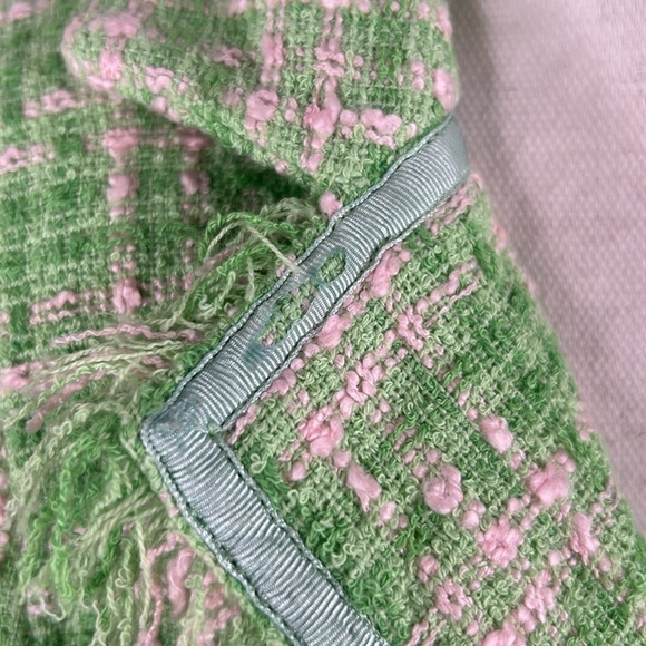 Apt. 9 Green & Pink Pastel Tweed Long Sleeve Blazer Size 4 - Picture 5 of 8